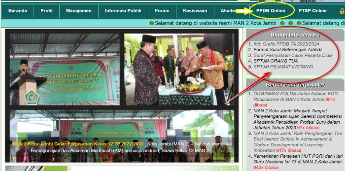 Informasi Penerimaan Peserta Didik Baru (PPDB) MAN 2 Kota Jambi TA 2023/2024 