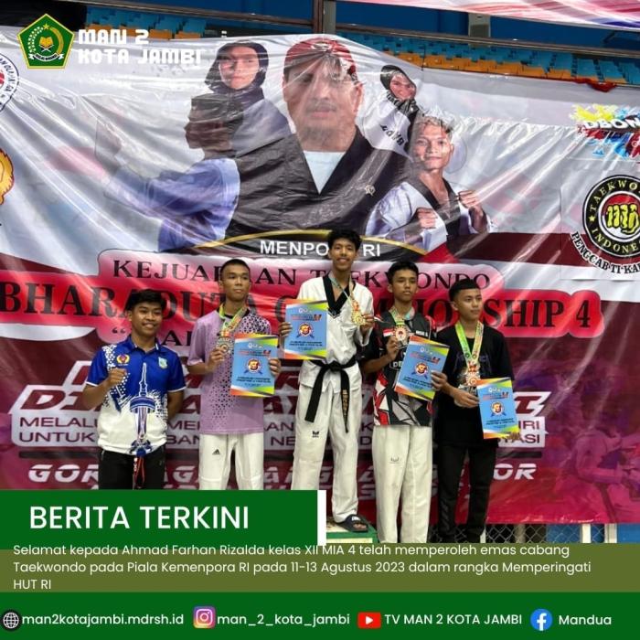 Siswa MAN 2 Kota Jambi Raih Medali Emas pada Kejuaraan Taekwondo Piala Kemenpora RI