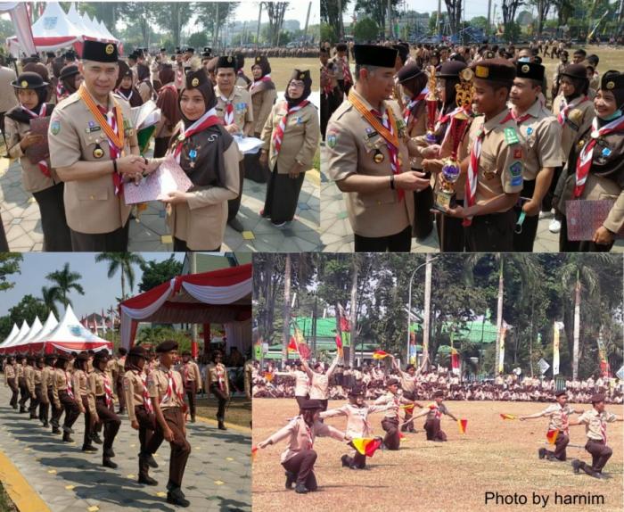 Pramuka Gudep 03.123-03.124 MAN 2 Kota Jambi Tampil Keren di Apel Akbar HUT Pramuka ke-58 Kwartir cabang Kota Jambi