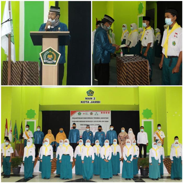 Pelantikan dan Serah Terima Jabatan Palang Merah Remaja I.05.01.WR.006 dan UKS MAN 2 Kota Jambi