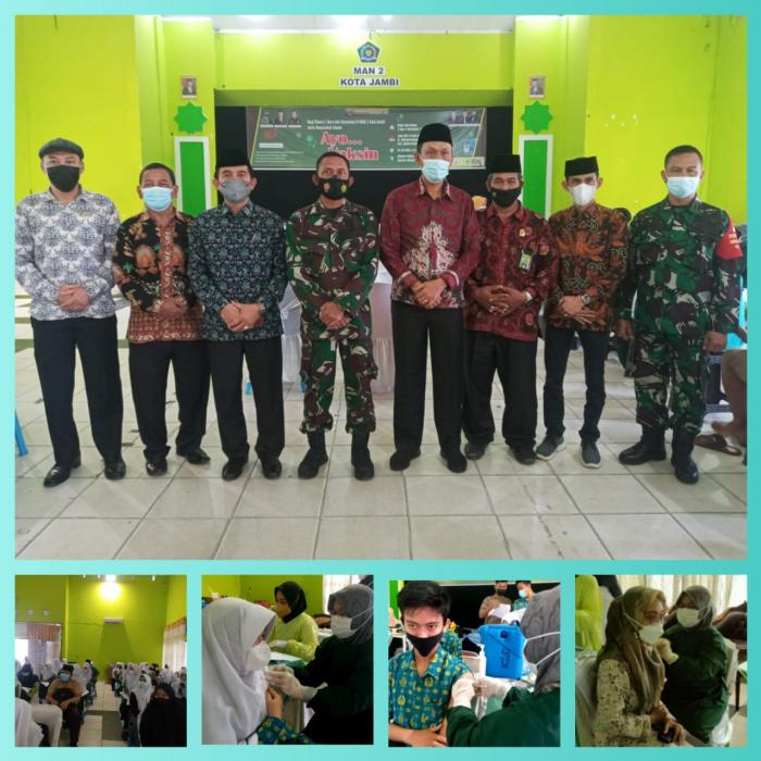Pelaksanaan Vaksinasi di MAN 2 Kota Jambi Bekerjasama dengan Koramil 0415-10/ Jambi Selatan Berlangsung Sukses 