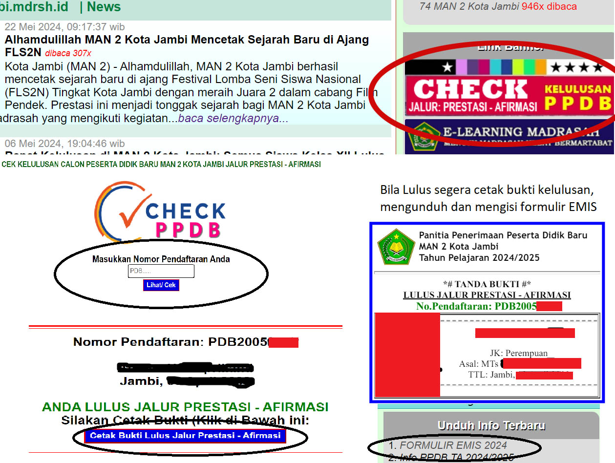 PENGUMUMAN KELULUSAN JALUR PRESTASI DAN AFIRMASI PPDB TA 2024/2025