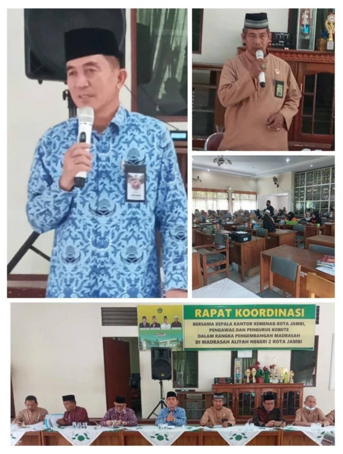 Guna Pengembangan Madrasah, Kepala Kantor Kemenag Kota Jambi, Pengawas dan Pengurus Komite melakukan Rapat Koordinasi di MAN 2 Kota Jambi
