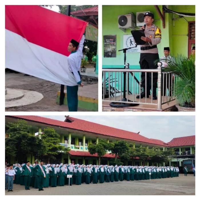 Jadi Pembina Upacara di MAN 2 Kota Jambi, Bripka Eka Himbau Siswa Untuk Taati Peraturan