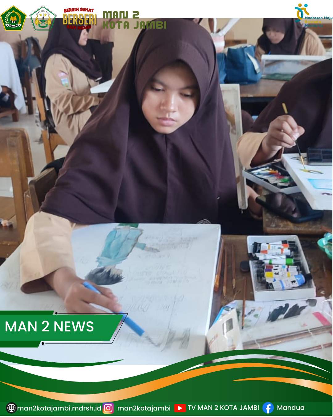 Keseruan Siswa MAN 2 Kota Jambi dalam Proyek P5RA: Poster Anti Cyber Bullying