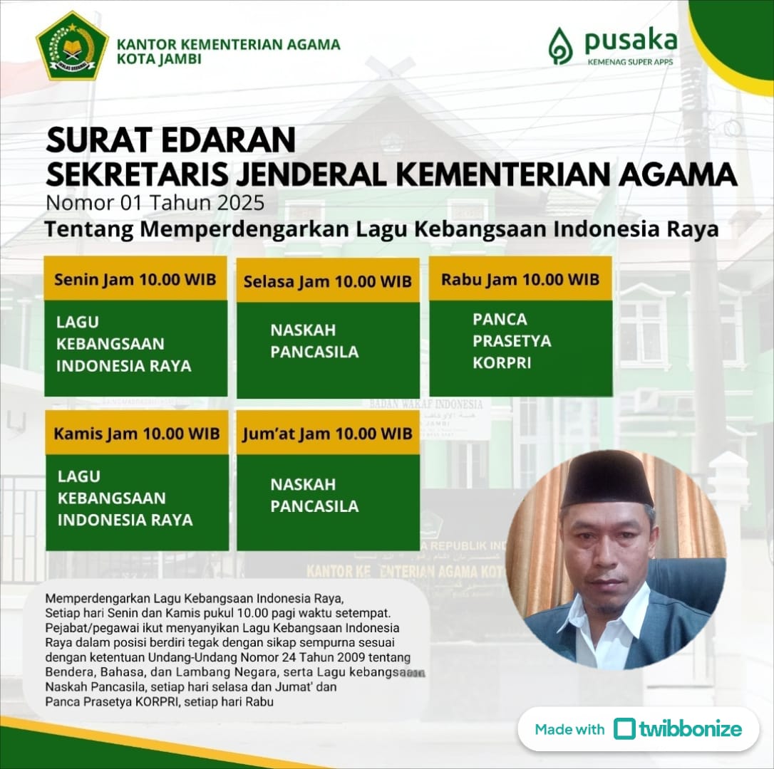 MAN 2 Kota Jambi Sambut Baik Surat Edaran Kemenag tentang Lagu Indonesia Raya