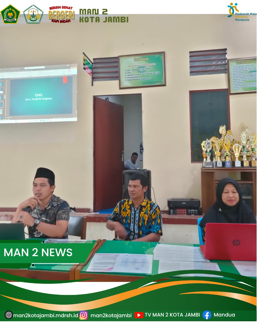 Amad Muhairi Sosialisasikan Penggunaan Aplikasi EMIS di MAN 2 Kota Jambi