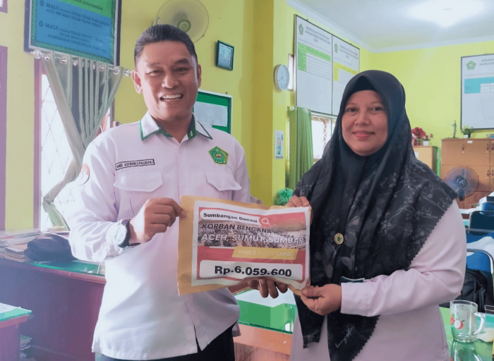 Kepala MAN 2 Kota Jambi Salurkan Donasi Kemanusiaan untuk Korban Bencana di Sumatera