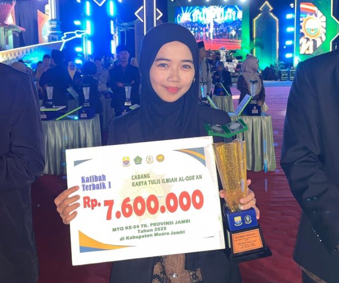 Attoyyibah, Kafilah MAN 2 Kota Jambi yang Bertransformasi dari Syarhil ke KTIQ ,Sukses Raih Juara 1 MTQ Provinsi Jambi